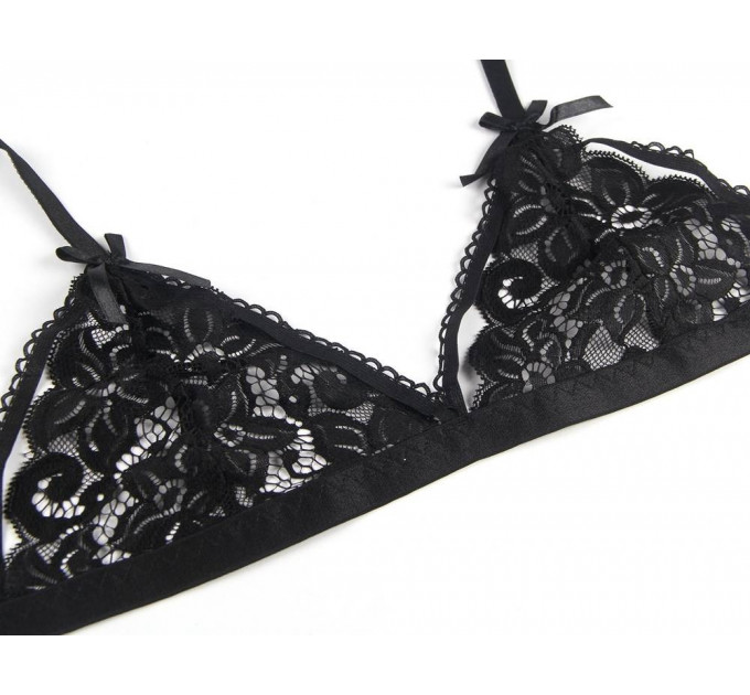 Комплект білизни Star Night ліф, пояс та трусики, чорний, XS-S