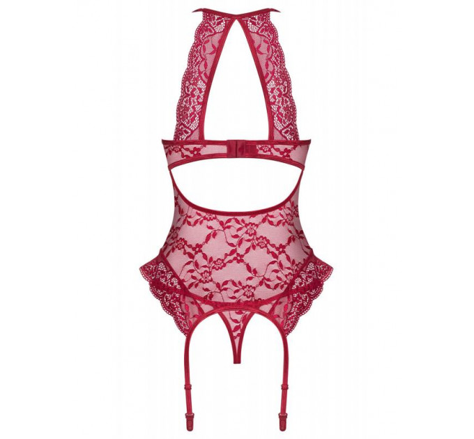 Комплект Obsessive Ivetta корсет и стринги S/M