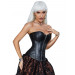 Корсет із застібкою блискавкою Star Night Sexy Leather та шнурівкою, чорний, XS (без коробки)