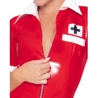 Костюм медсестры красный виниловый Black Level Vinyl Nurse 2 предмета, XL