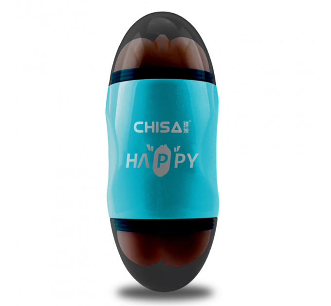 Мастурбатор Вагина и Рот в колбе Chisa Portable Happy Cup с вибрацией