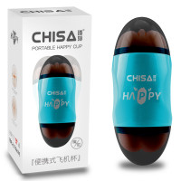 Мастурбатор Вагина и Рот в колбе Chisa Portable Happy Cup с вибрацией