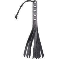 Мини флоггер DS Fetish кожа, черный, 27 см