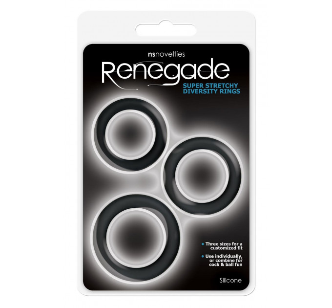 Набір ерекційних кілець для пеніса NS Novelties Renegade чорний