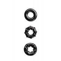 Набор эрекционных колец NS Novelties Renegade Dyno Cock Rings, черные, 3 шт