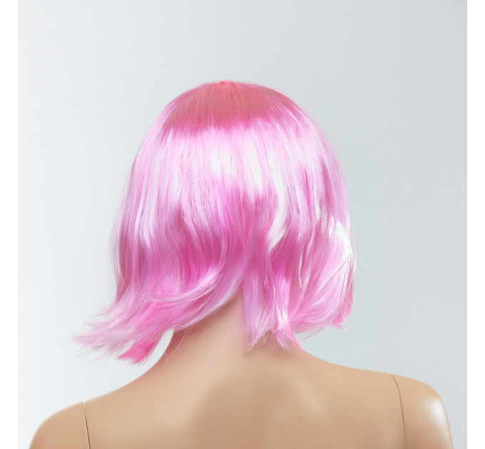 Парик каре с челкой Fetish Hair, розовый, 25 см