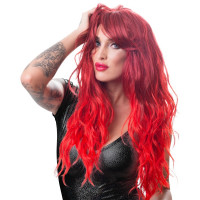 Парик с челкой Cottelli Wig red wavy long, красный