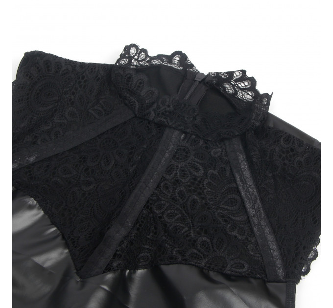 Сукня з мереживом Star Night з імітацією вінілу, чорна, S