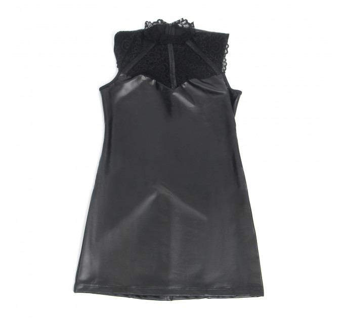 Сукня з мереживом Star Night з імітацією вінілу, чорна, S