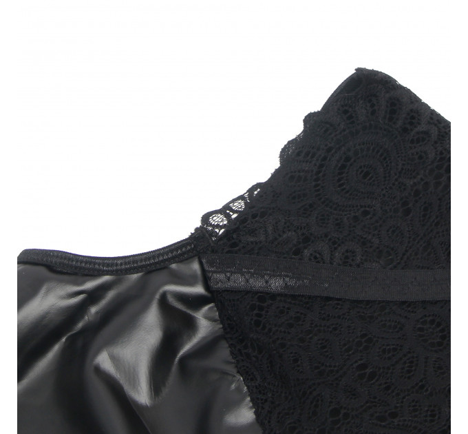 Сукня з мереживом Star Night з імітацією вінілу, чорна, S