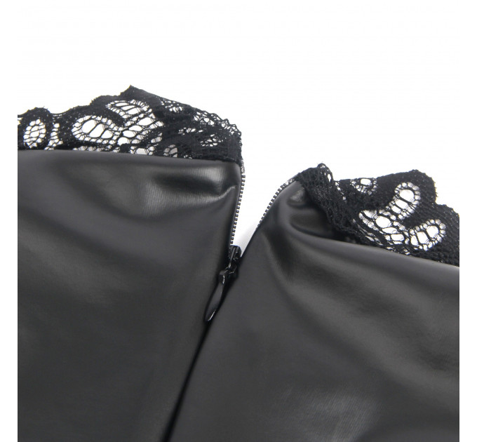 Сукня з мереживом Star Night з імітацією вінілу, чорна, S