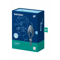 Регулируемое эрекционное кольцо с вибрацией SATISFYER DUELIST DARK синий