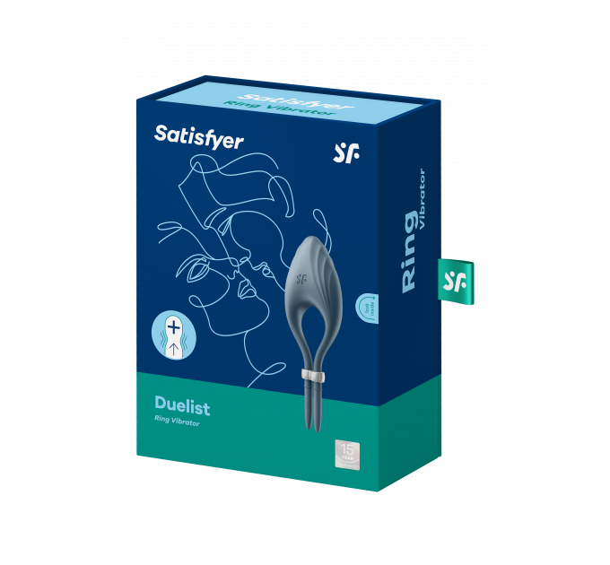 Регулируемое эрекционное кольцо с вибрацией SATISFYER DUELIST DARK BLUE
