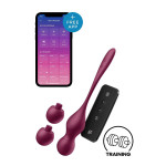 Кульки Кегеля з вібрацією Satisfyer Love Birds Vary та змінними вантажами, бордові