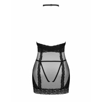 Сорочка с открытой грудью, стринги в комплекте Obsessive Lacrisia черный, XS/S