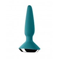 Анальная пробка с двумя моторами и управлением с телефона Satisfyer Plug-ilicious 1 Petrol, зеленый