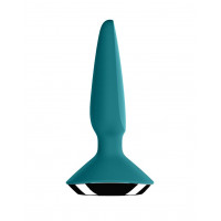 Анальная пробка с двумя моторами и управлением с телефона Satisfyer Plug-ilicious 1 Petrol, зеленый