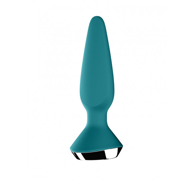Анальная пробка с двумя моторами и управлением с телефона Satisfyer Plug-ilicious 1 Petrol, зеленый