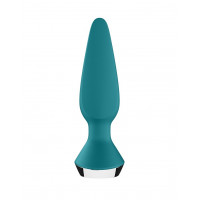 Анальная пробка с двумя моторами и управлением с телефона Satisfyer Plug-ilicious 1 Petrol, зеленый