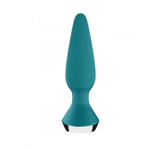 Анальная пробка с двумя моторами и управлением с телефона Satisfyer Plug-ilicious 1 Petrol, зеленый