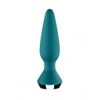 Анальная пробка с двумя моторами и управлением с телефона Satisfyer Plug-ilicious 1 Petrol, зеленый
