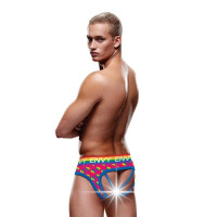 Трусы мужские Envy Menswear Rainbow Hearts с открытыми ягодицами, разноцветные, S/M