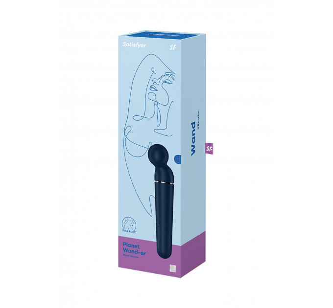 Вибратор-микрофон Satisfyer Planet Wand-er для стимуляции всего тела, синий, XXL