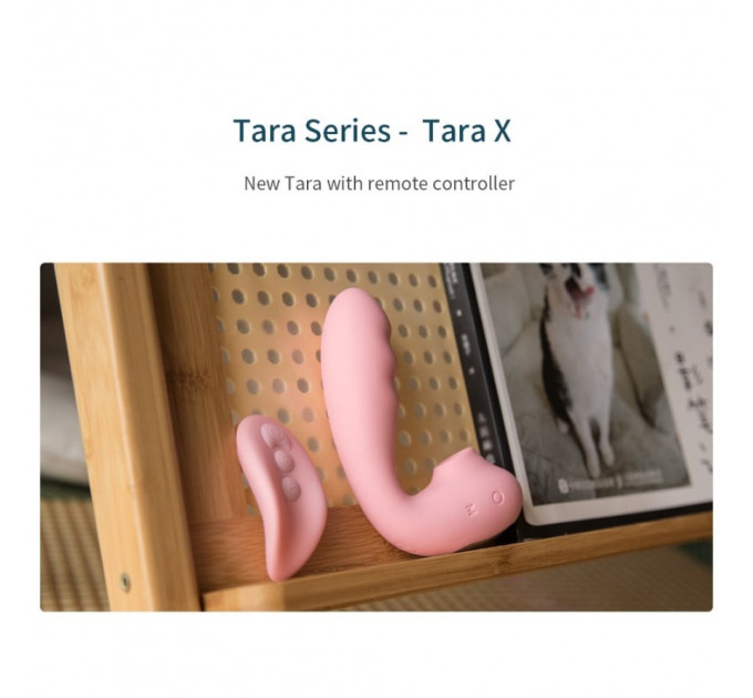 Вибратор вакуумный с двойной стимуляцией BeYourLover Tara X на пульте управления, розовый