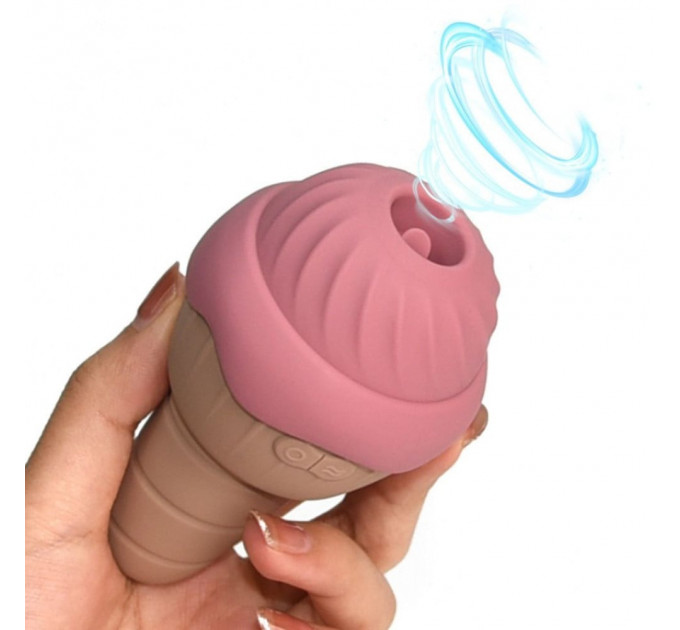 Вибратор и вакуумный стимулятор с язычком Sweet Em 0067F в форме мороженого