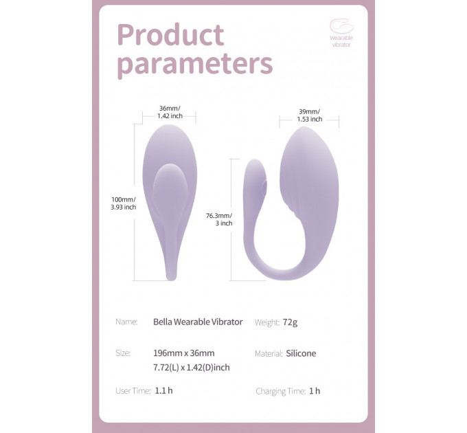 Віброяйце Every Night Toys Isadora з дистанційним керуванням, лавандовий, 10 режимів вібрації