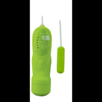 Виброяйцо-мини Love Shop с пультом управления салатовое