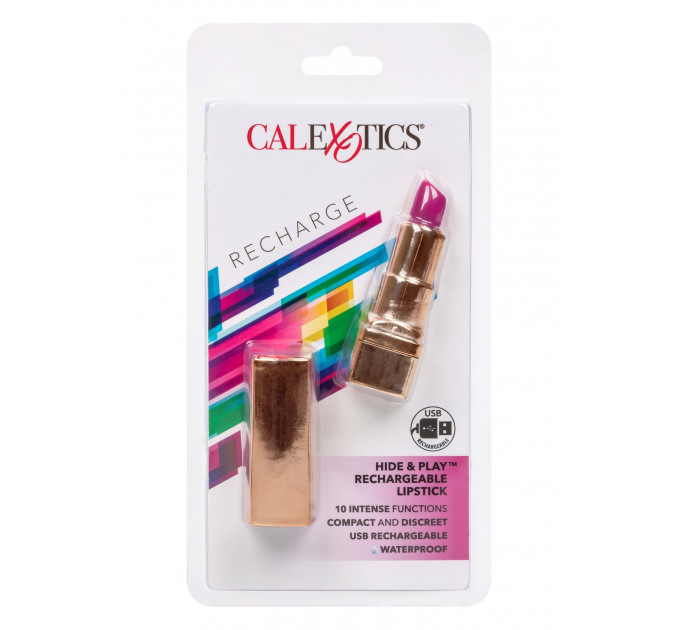 Вибратор-Помада для клитора и эрогенных зон CalExotic Hide & Play Lipstick Recharge