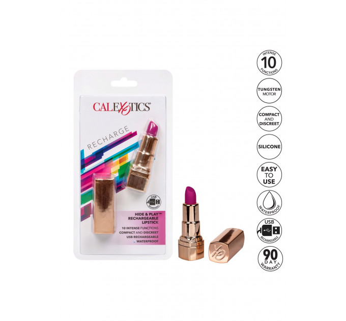 Вибратор-Помада для клитора и эрогенных зон CalExotic Hide & Play Lipstick Recharge
