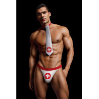 Игровой мужской костюм Медработник Envy 2 предмета, белый-красный, M/L