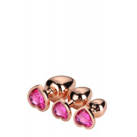 Dt21792 набір анальних пробок GLEAMING LOVE ROSE GOLD PLUG SET