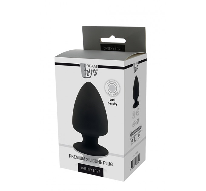 Анальна пробка Dream Toys Premium Silicone Plug термоактивна, чорна
