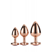 Dt21792 набір анальних пробок GLEAMING LOVE ROSE GOLD PLUG SET