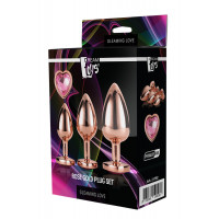 Dt21792 набір анальних пробок GLEAMING LOVE ROSE GOLD PLUG SET