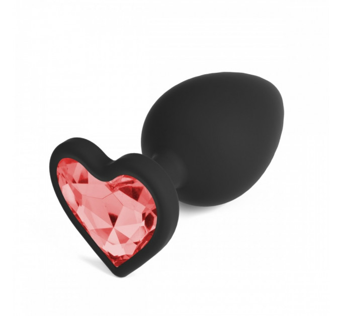Анальная пробка Cuore Crushious, со сменными кристаллами, силиконовая, черная, 8 х 3.4 см, размер М