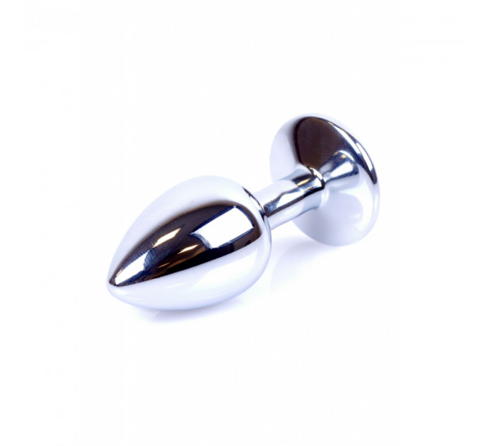 Анальная пробка с камнем Plug-Jewellery Silver PLUG- Green размер S