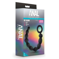 Анальные бусы Anal Adventures Platinum черные, 24.7 х 2.5