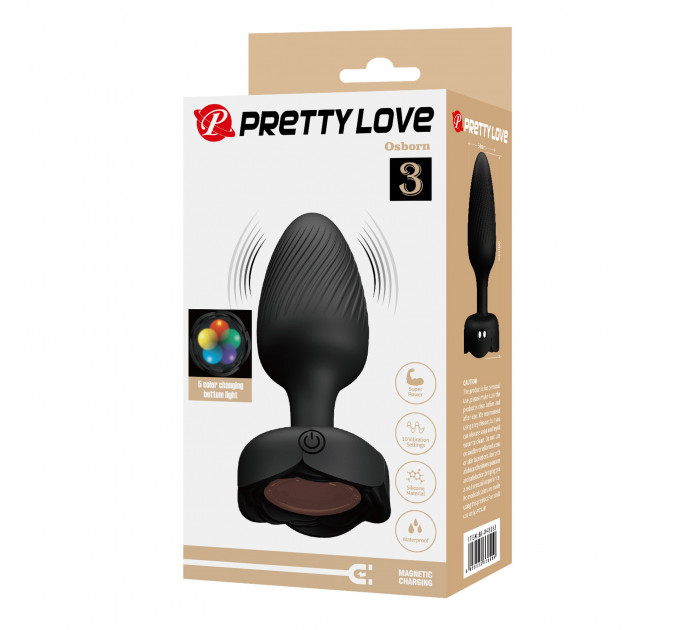 Анальний вібратор PRETTY LOVE Osborn з LED-підсвічуванням, 9.8 см