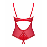 Ажурное боди с открытым доступом Obsessive Chilisa красное, XS/S