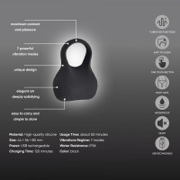 Ерекційне віброкільце Sweet Em Silky Ring з пультом, чорне, 7,6 х 5,7 см