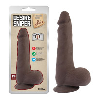Фаллоимитатор с мошонкой на присоске Chisa T-skin ReaL Desire Sniper, коричневый