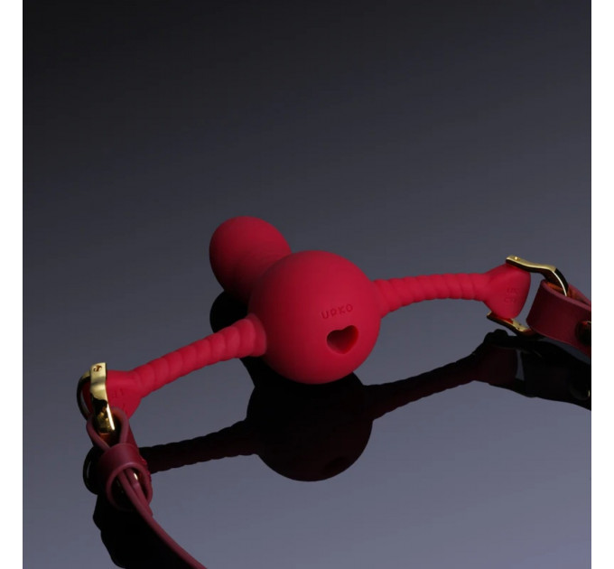 Кляп с фиксатором в форме дилдо UPKO Desire for Mouth Bondage Collection-Dildo, красный