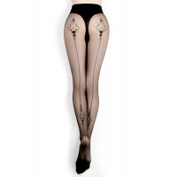 Колготки Ballerina's Secret з витонченим орнаментом (20 den) чорні, S/M