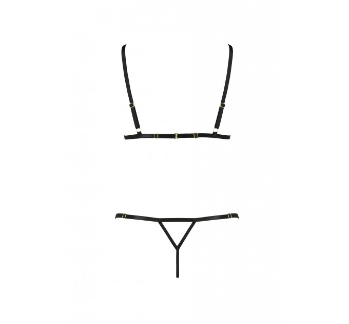 Комплект с открытым бюстом SOLON SET black S/M - Passion