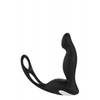 Массажер простаты с вибрацией Dream Toys Cheeky Love P-Pleaser с кольцом для пениса и яичек, черный