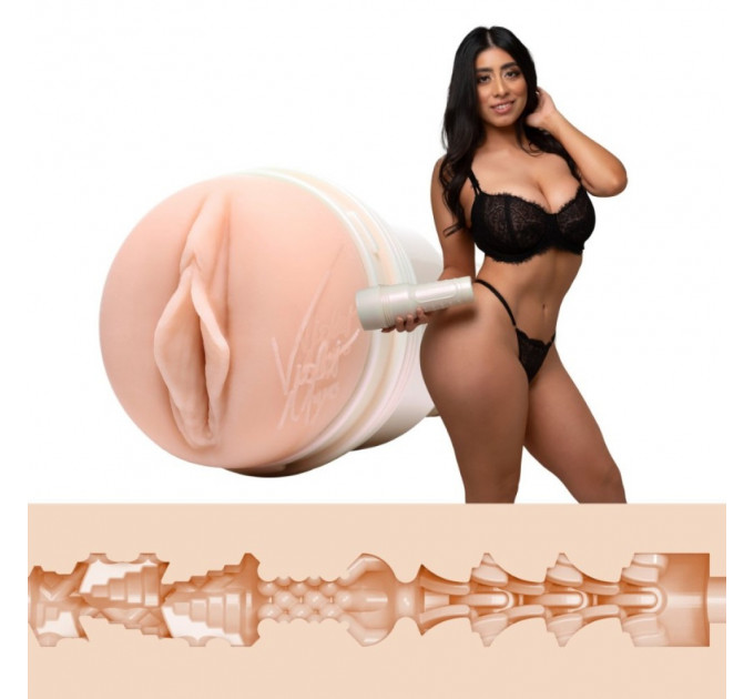 Мастурбатор вагіна з кібершкіри у колбі Fleshlight Girls Violet Myers Waifu, бежевий
